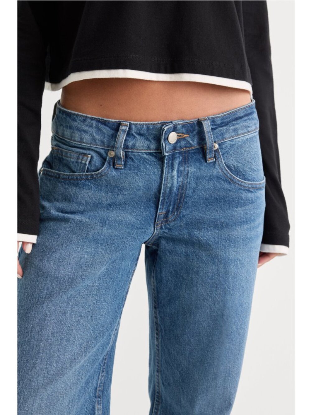 GOOD AMERICAN Vintage Low Rise Loose Wide Leg Jeans 2 / 26 Indigo NWT